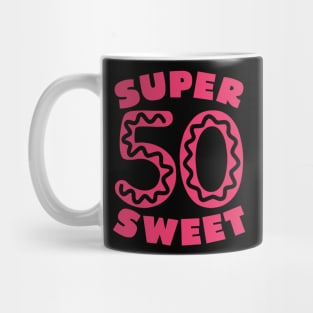 Super Sweet 50 Pink Donut Icing Mug